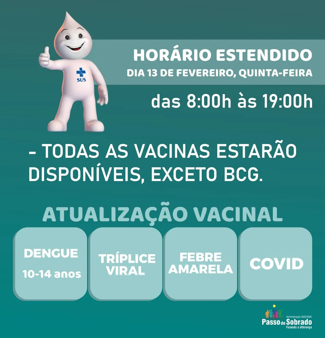 Horário de Vacinação estendido