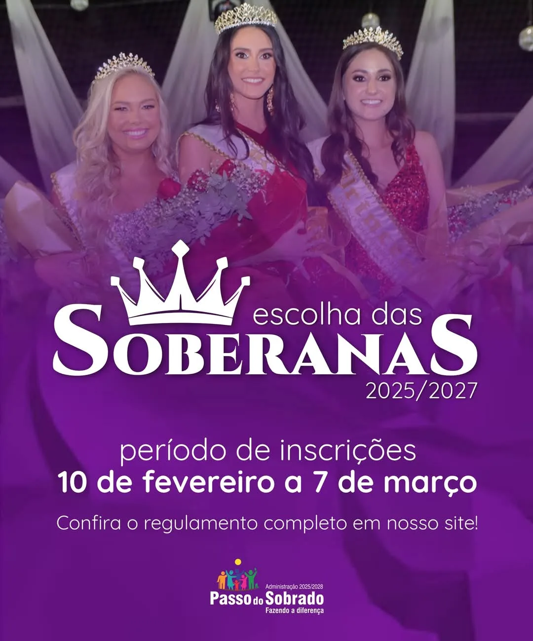 Inscrições abertas para a escolha das soberanas de Passo do Sobrado