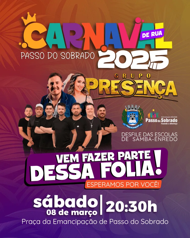  CARNAVAL DE RUA EM PASSO DO SOBRADO!