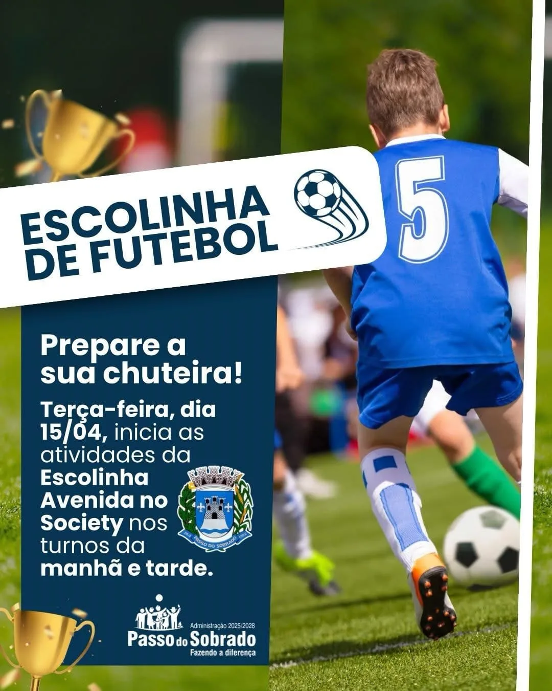 Prefeitura Municipal de Passo do Sobrado dá início às atividades da Escolinha de Futebol Avenida