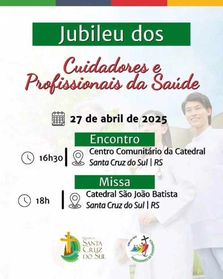 JUBILEU DOS CUIDADORES E PROFISSIONAIS DA SAÚDE SERÁ NESTE DOMINGO