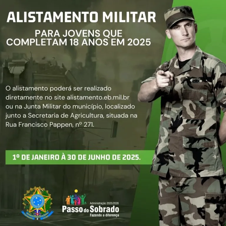 Alistamento Militar vai até 30 de junho