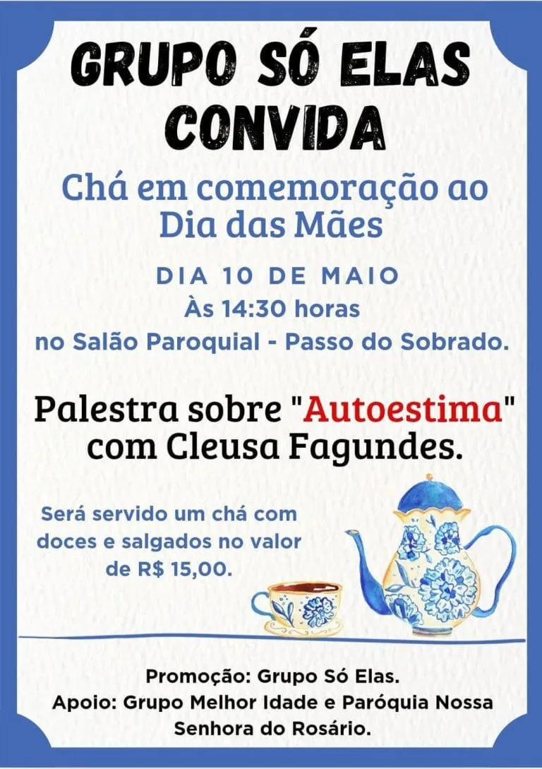 Grupo Só Elas de Passo do Sobrado promove Chá em homenagem ao Dia das Mães