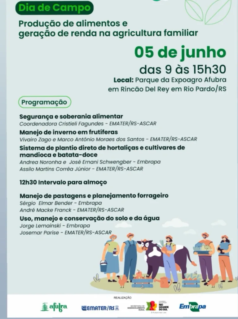 Emater promove Dia de Campo com práticas sustentáveis e geração de renda na agricultura familiar
