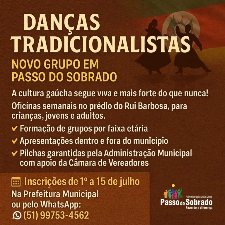 Passo do Sobrado lança novo grupo de danças tradicionalistas com oficinas gratuitas