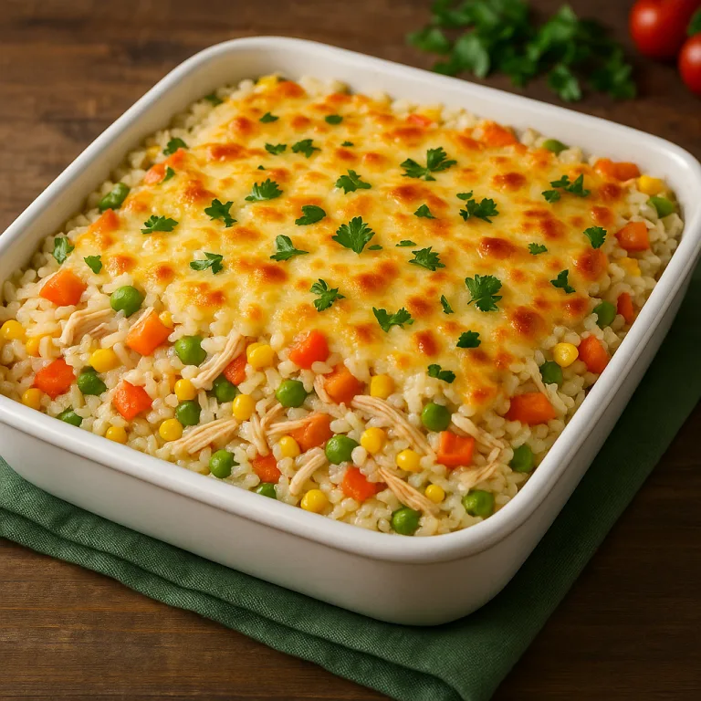 Arroz de Forno Cremoso com Frango e Legumes