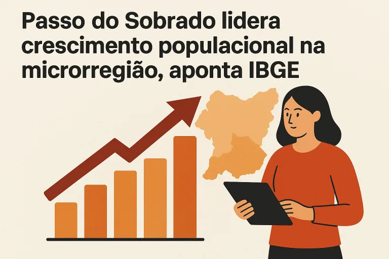 Passo do Sobrado lidera crescimento populacional na microrregião, aponta IBGE
