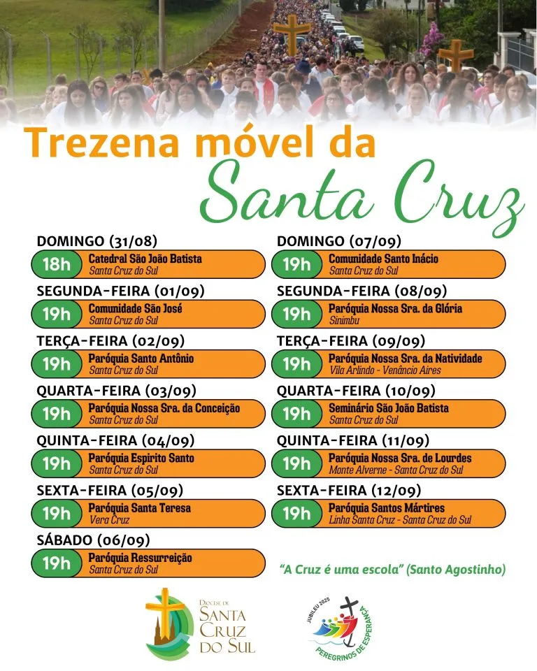 Programação da Trezena Móvel da Romaria da Santa Cruz inicia no domingo,dia 31