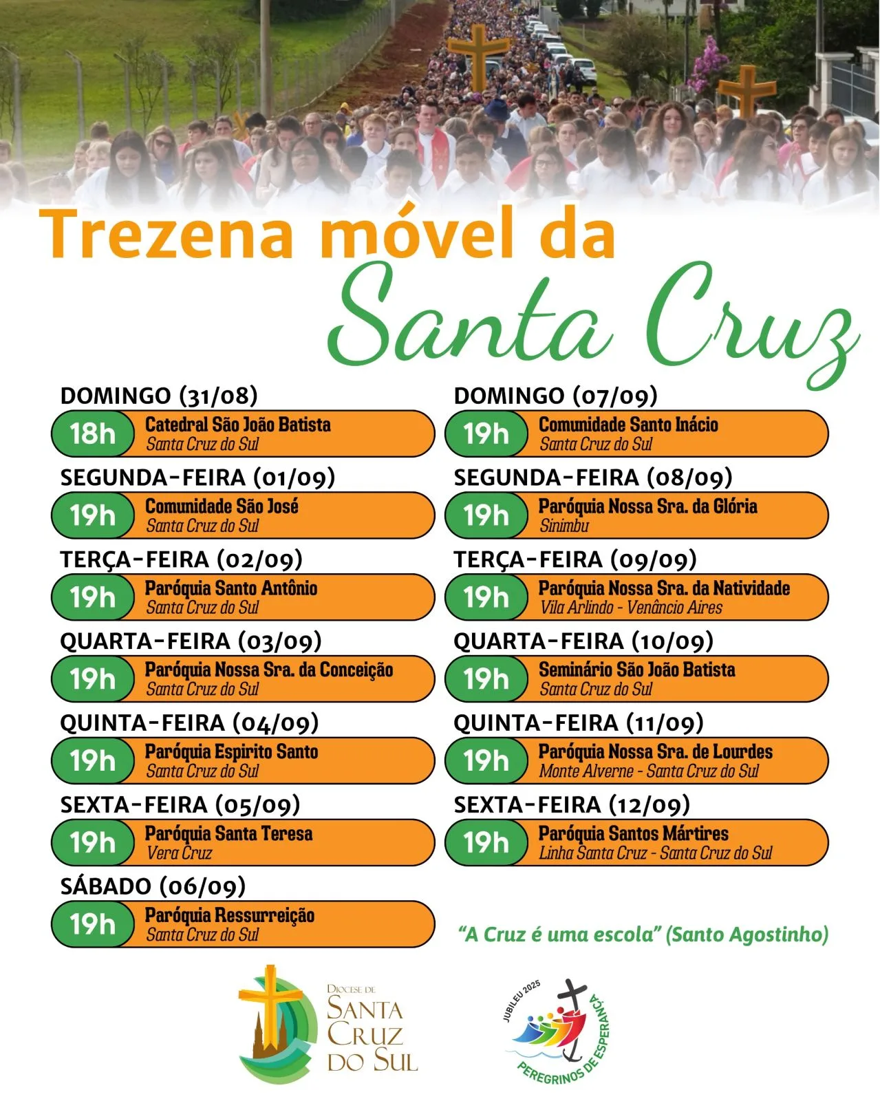 Programação da Trezena Móvel da Romaria da Santa Cruz inicia no domingo,dia 31