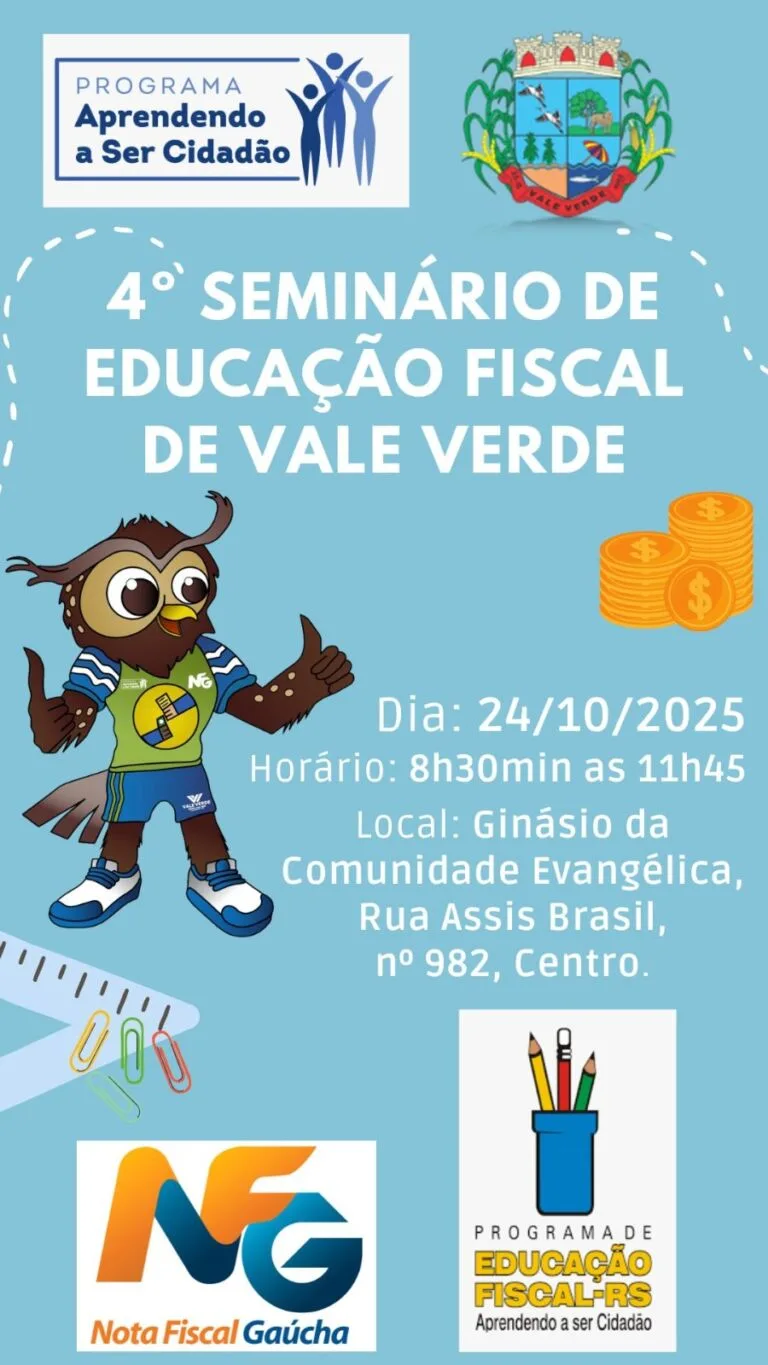 Vale Verde promove IV Seminário de Educação Fiscal durante aniversário do município