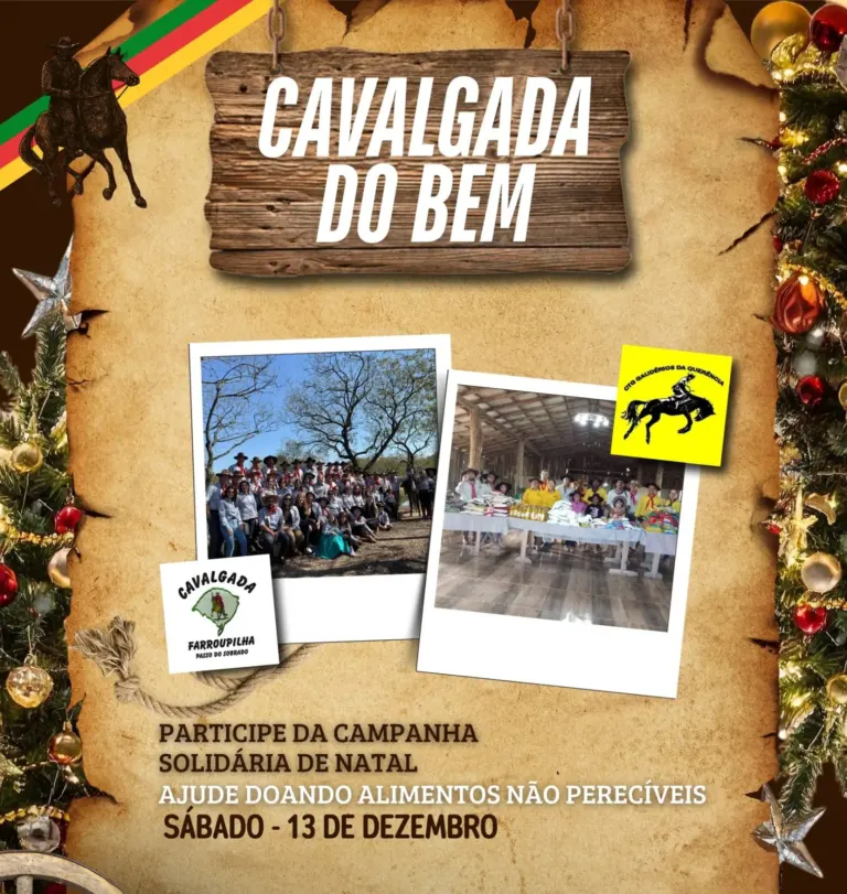 Cavalgada do Bem mobiliza Passo do Sobrado neste sábado com arrecadação de alimentos e brinquedos