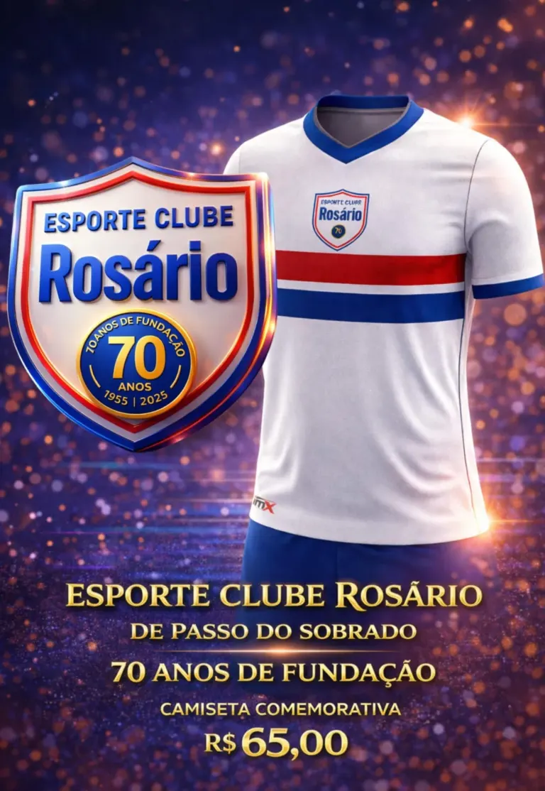 Esporte Clube Rosário lança camiseta  comemorativa pelos 70 anos de fundação