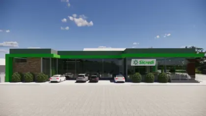 Novo prédio que sediará agência do Sicredi começa a ser construído