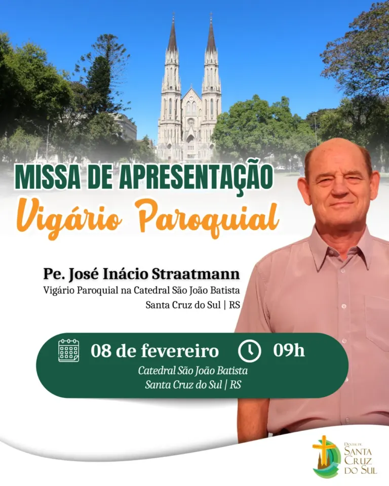 Catedral São João Batista celebra missa de apresentação do vigário paroquial Pe. José Inácio Straatmann