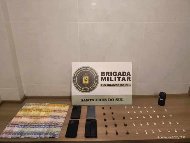Brigada Militar prende três pessoas por tráfico de drogas e associação para o tráfico em Santa Cruz do Sul