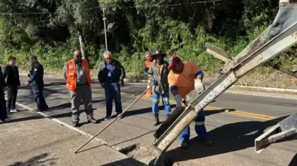 Após concretagem, Acesso Grasel está liberado nos dois sentidos