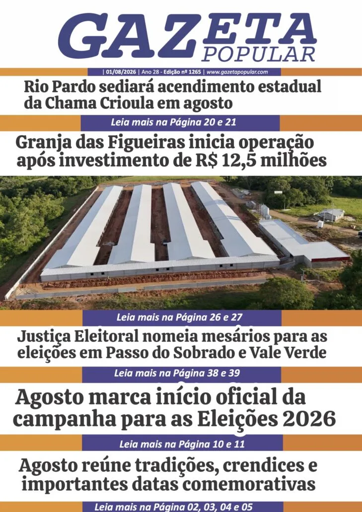 Capa de Gazeta Popular — Edição 1265 — 01 de agosto de 2026