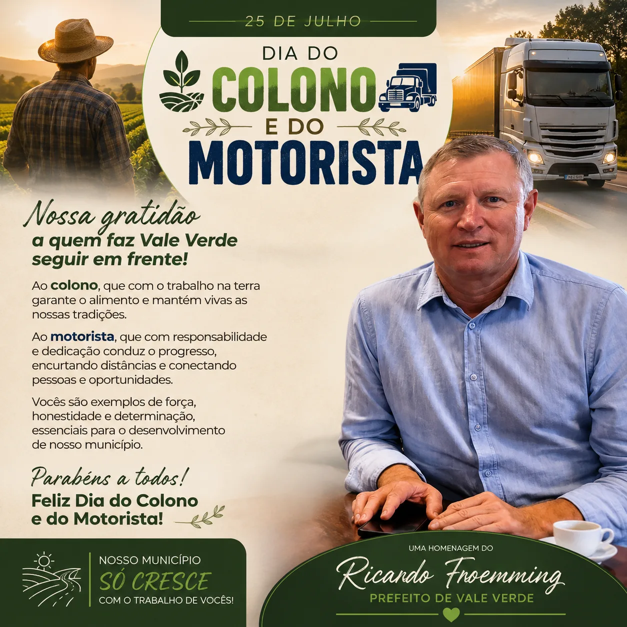 Colono e Motorista - Homenagem