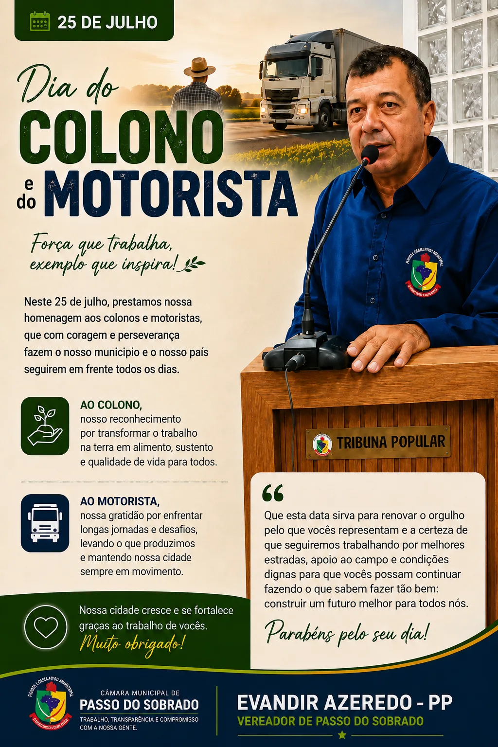 Homenagem de Evandir Azeredo