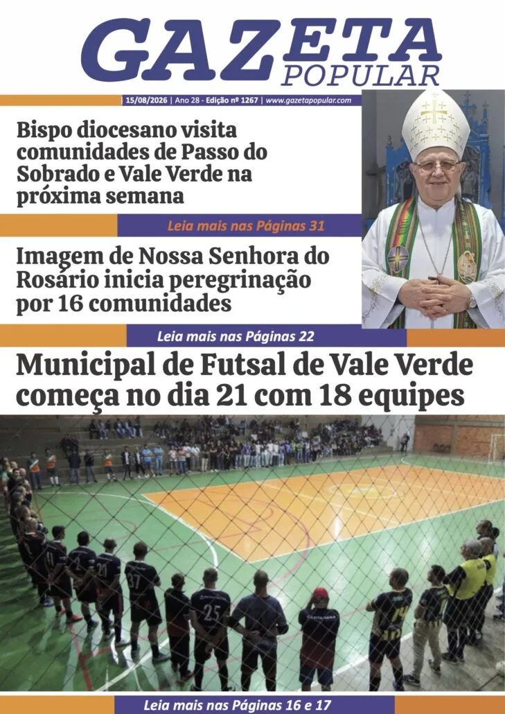 Capa de Gazeta Popular — Edição 1267 — 15 de agosto de 2026