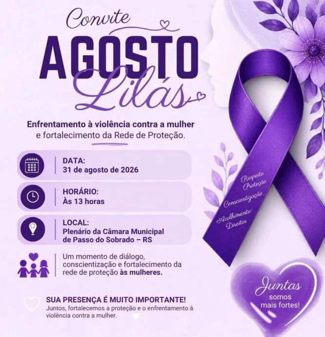 Agosto Lilás promove diálogo sobre proteção às mulheres em Passo do Sobrado