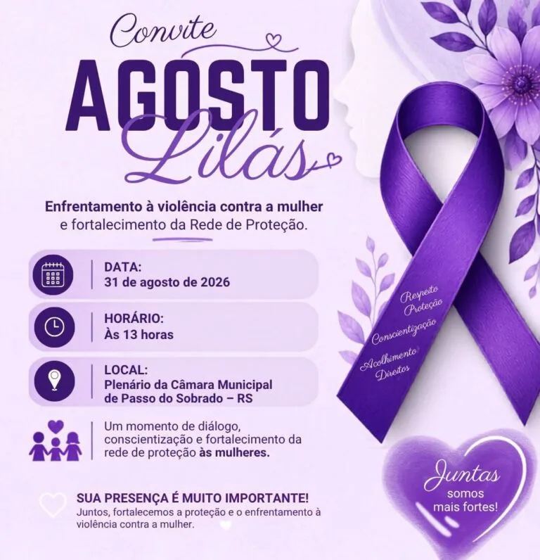 Agosto Lilás promove diálogo sobre proteção às mulheres em Passo do Sobrado
