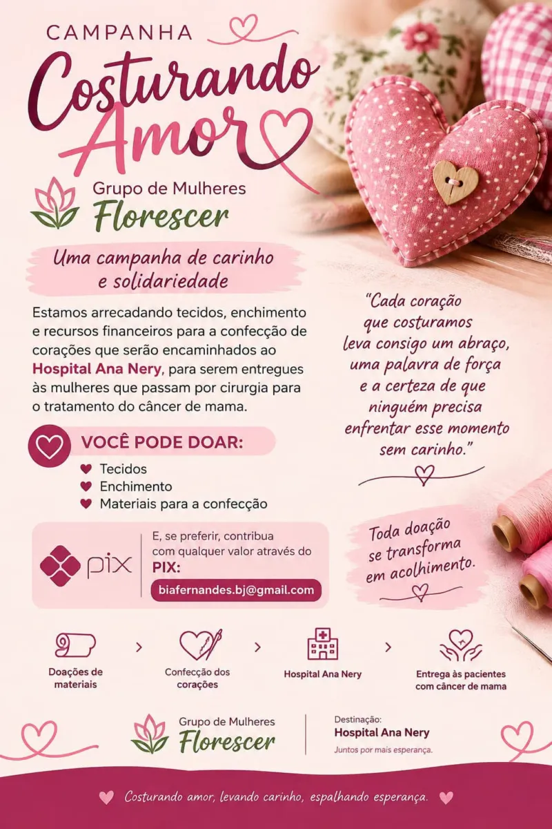 Grupo Florescer mobiliza Vale Verde em campanha de apoio a mulheres com câncer