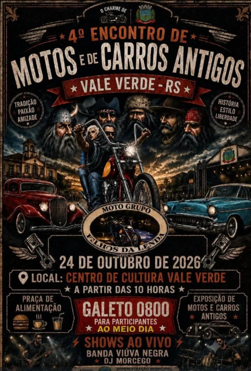 Vale Verde terá encontro de motos e carros antigos neste sábado